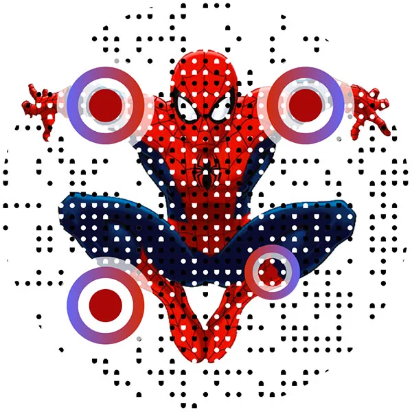 QR-koodi logolla esimerkki Spiderman