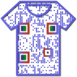 Vaatteiden muotoinen QR-koodi