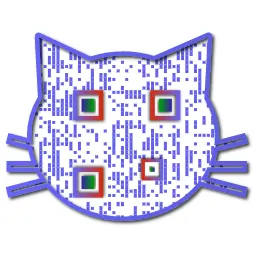 Kissan muotoinen QR-koodi