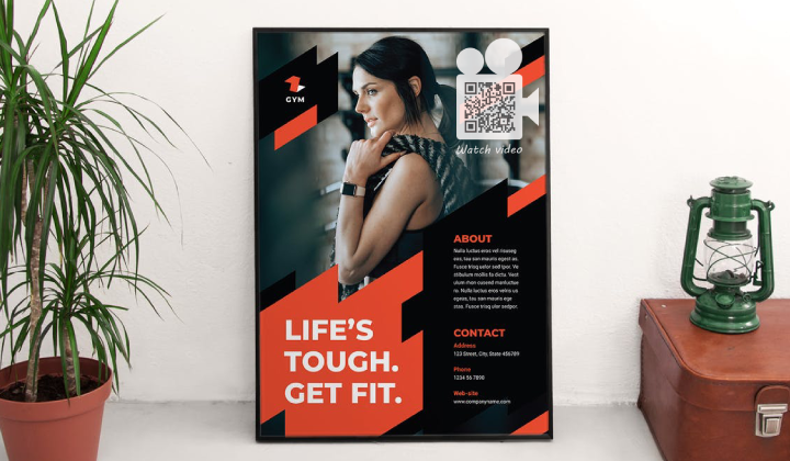 QR Code op Turnstonnen Affiche