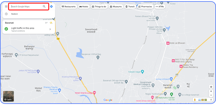 Google Maps-posisjon valgt for å opprette en QR-kode