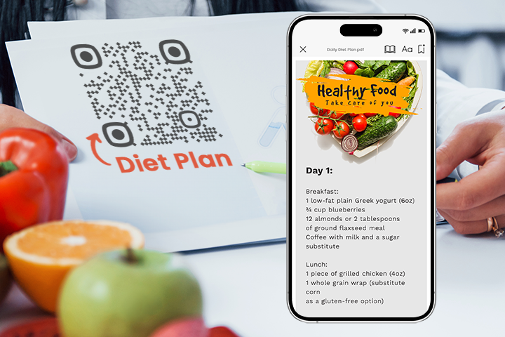 PDF QR codes for personalized diet and workout plans