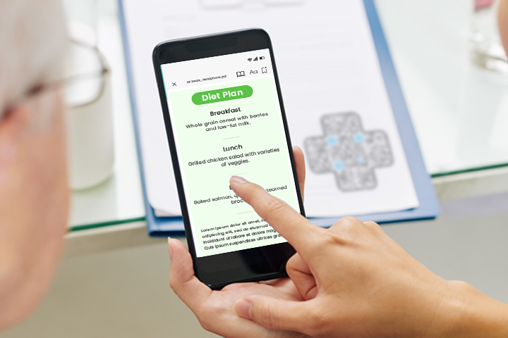 PDF QR codes for simplified diet plans