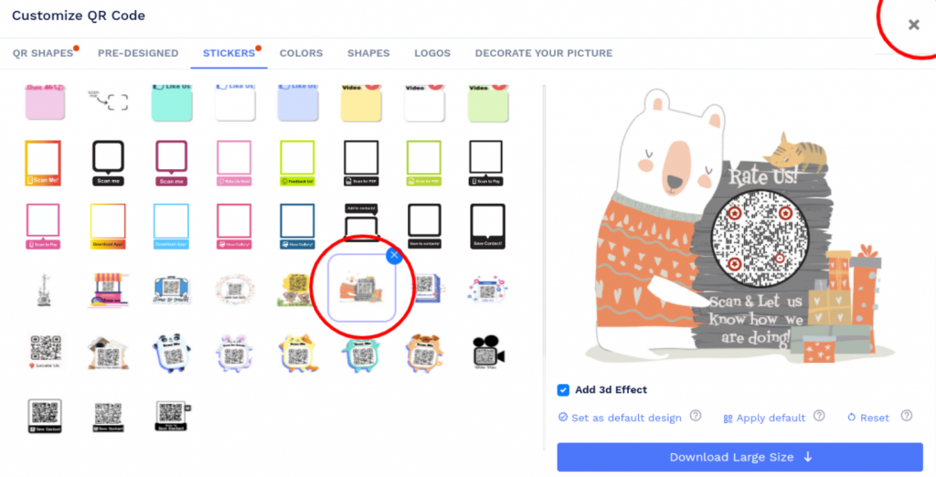 Personaliza el código QR de Google Reviews con los colores y el logotipo de tu marca.