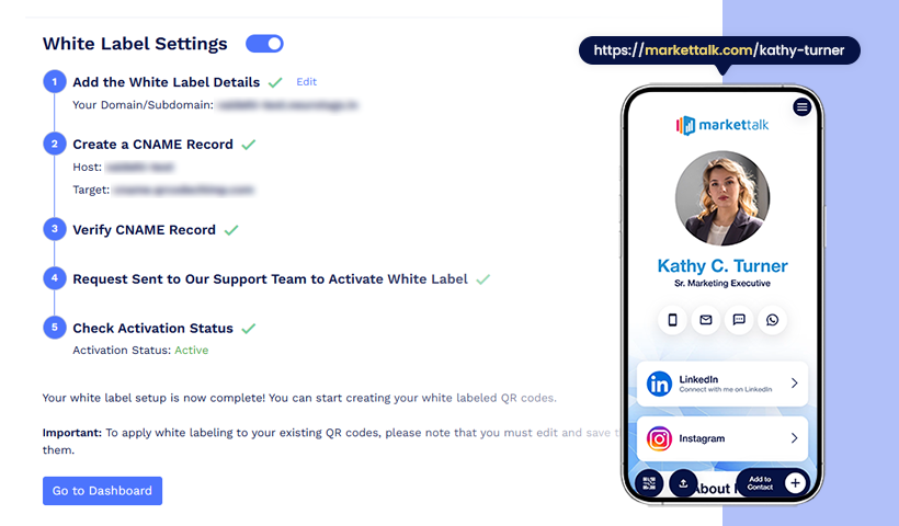 QRCodeChimp branding and white labeling features