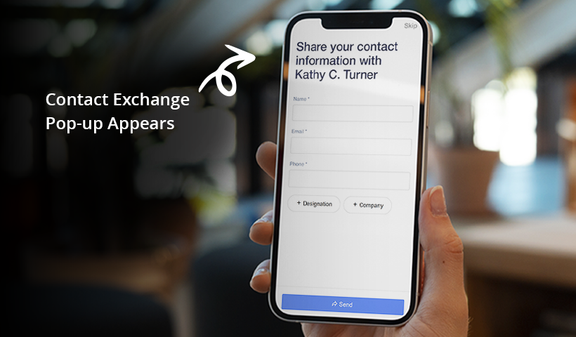 A contact exchange form appears