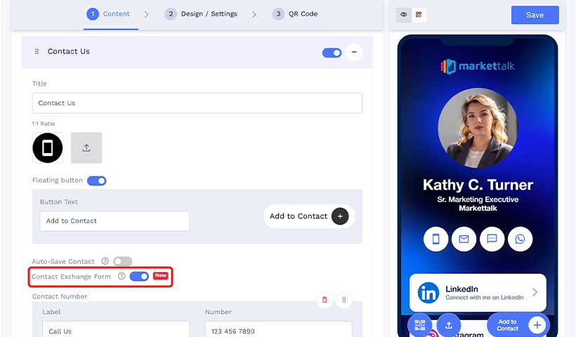 Enable Contact Exchange Form