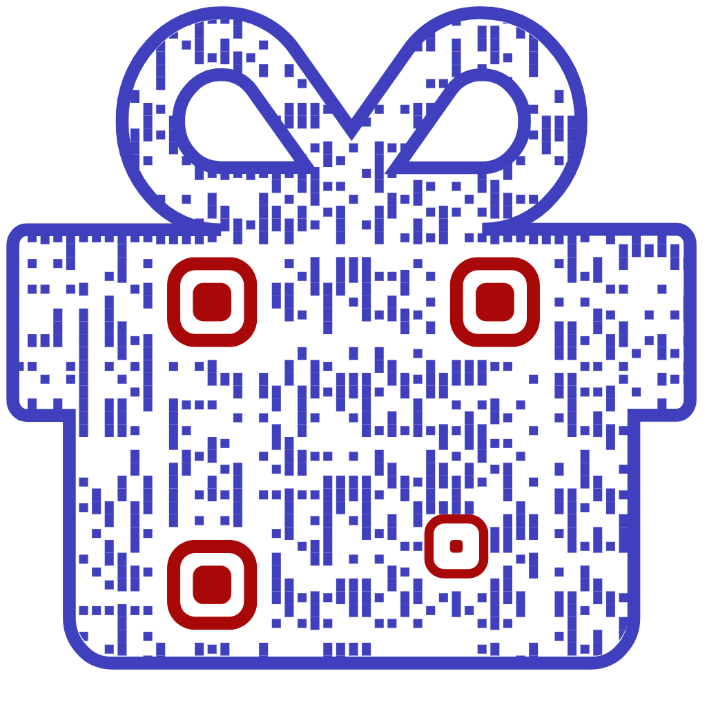 Gift box shaped QR code