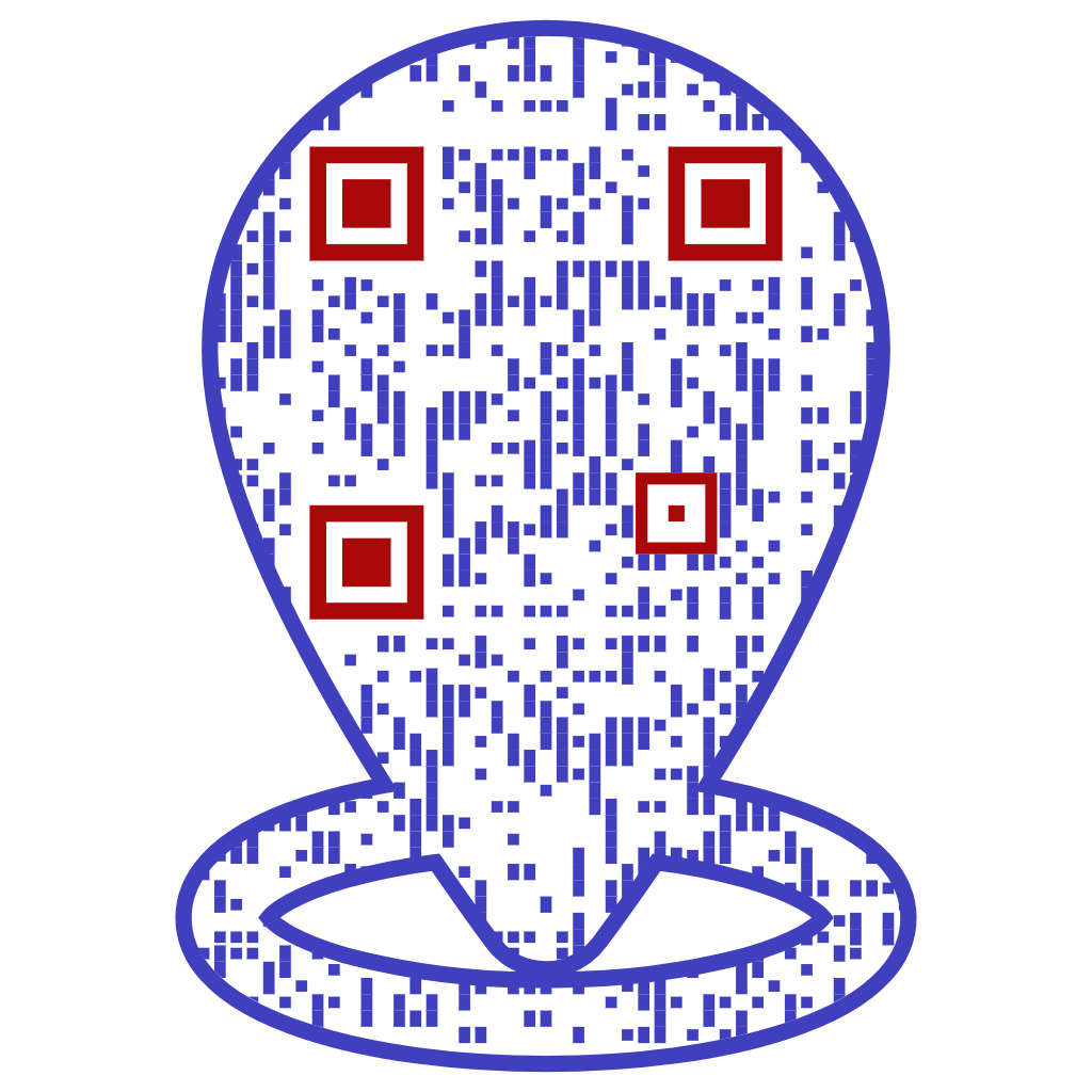 Location pin shaped QR code