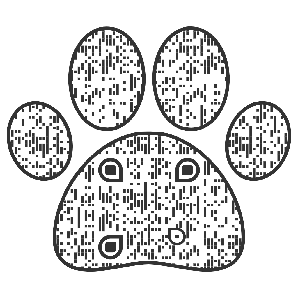 Paw shaped QR code